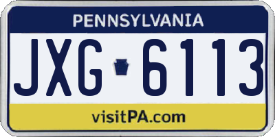 PA license plate JXG6113