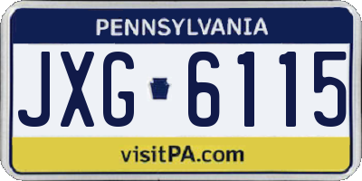 PA license plate JXG6115