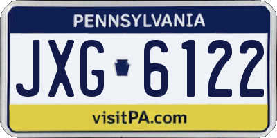 PA license plate JXG6122
