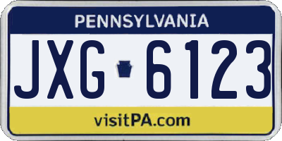 PA license plate JXG6123