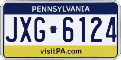 PA license plate JXG6124
