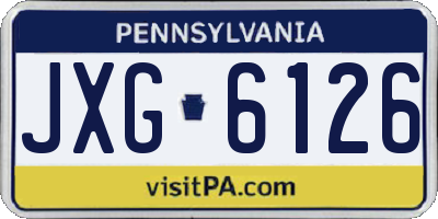 PA license plate JXG6126