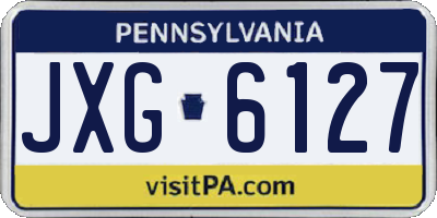 PA license plate JXG6127