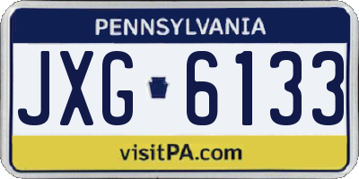 PA license plate JXG6133