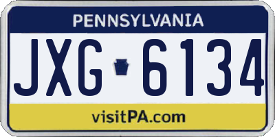 PA license plate JXG6134