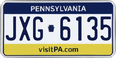 PA license plate JXG6135