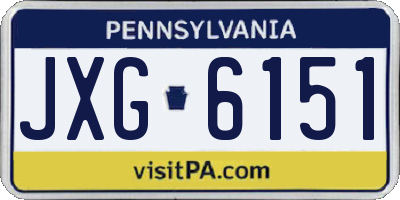 PA license plate JXG6151