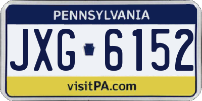 PA license plate JXG6152