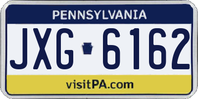PA license plate JXG6162
