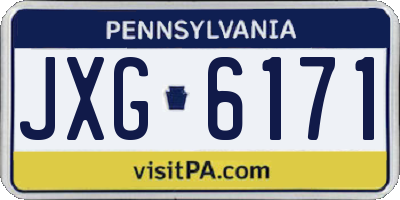 PA license plate JXG6171