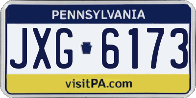 PA license plate JXG6173