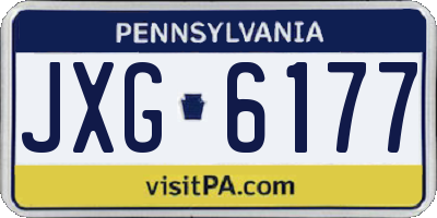 PA license plate JXG6177