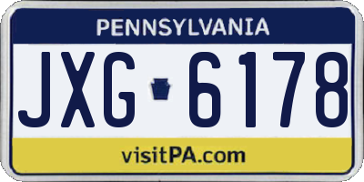 PA license plate JXG6178