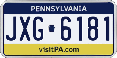 PA license plate JXG6181