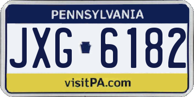 PA license plate JXG6182