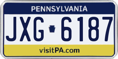 PA license plate JXG6187