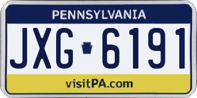 PA license plate JXG6191