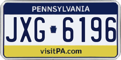 PA license plate JXG6196