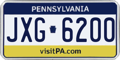 PA license plate JXG6200
