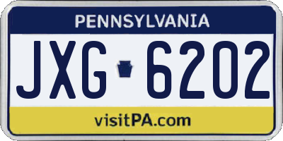 PA license plate JXG6202