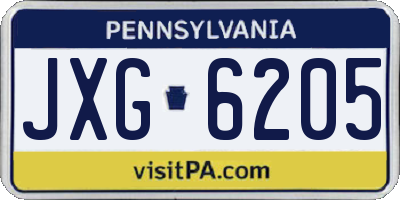 PA license plate JXG6205