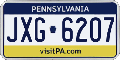 PA license plate JXG6207