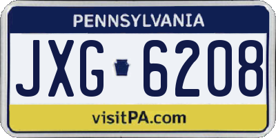 PA license plate JXG6208