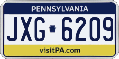 PA license plate JXG6209