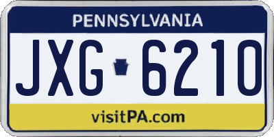 PA license plate JXG6210