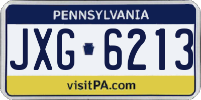 PA license plate JXG6213