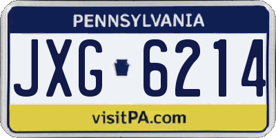 PA license plate JXG6214
