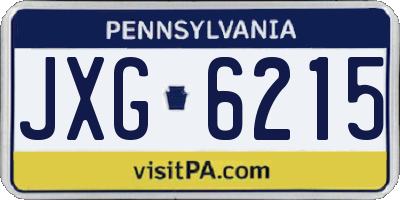 PA license plate JXG6215