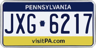 PA license plate JXG6217