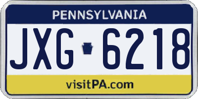 PA license plate JXG6218