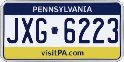 PA license plate JXG6223