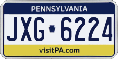 PA license plate JXG6224