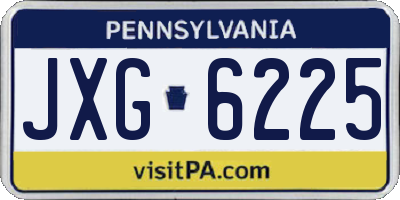PA license plate JXG6225