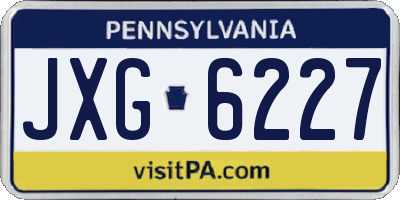PA license plate JXG6227