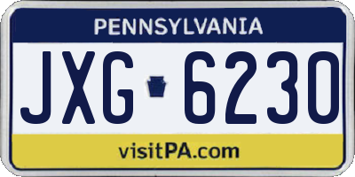 PA license plate JXG6230