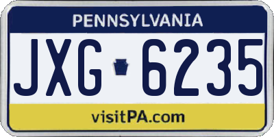 PA license plate JXG6235