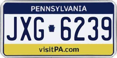 PA license plate JXG6239