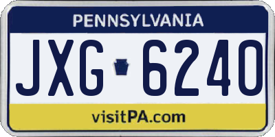 PA license plate JXG6240