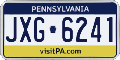 PA license plate JXG6241
