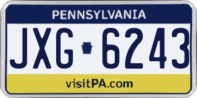 PA license plate JXG6243