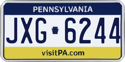 PA license plate JXG6244