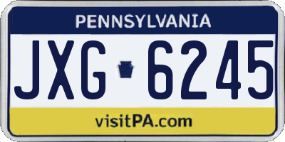 PA license plate JXG6245