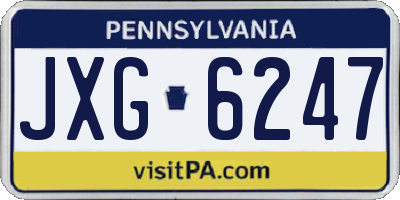 PA license plate JXG6247