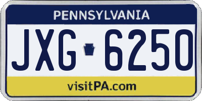 PA license plate JXG6250