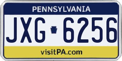 PA license plate JXG6256