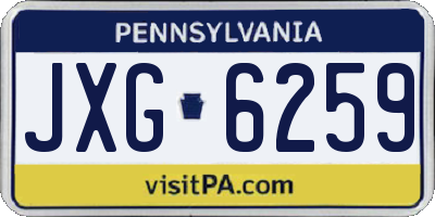 PA license plate JXG6259